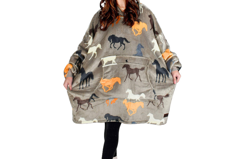 Outdoor Patterns Oversized Hoodie Blanket side view