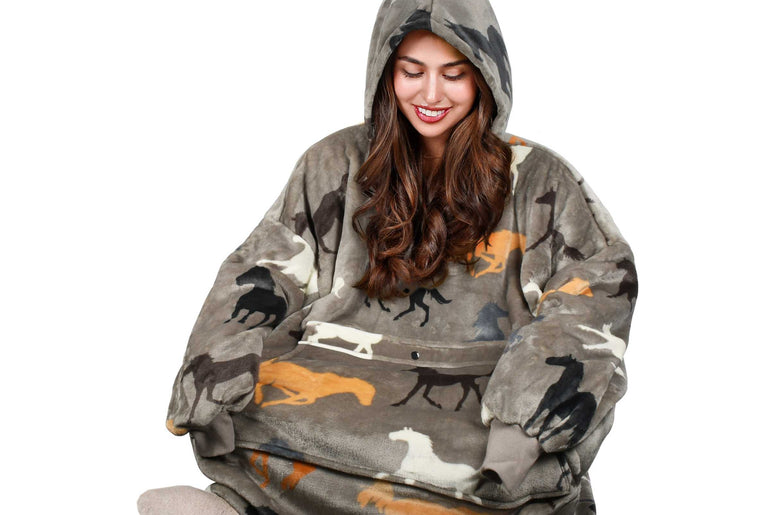 Outdoor Patterns Oversized Hoodie Blanket front view