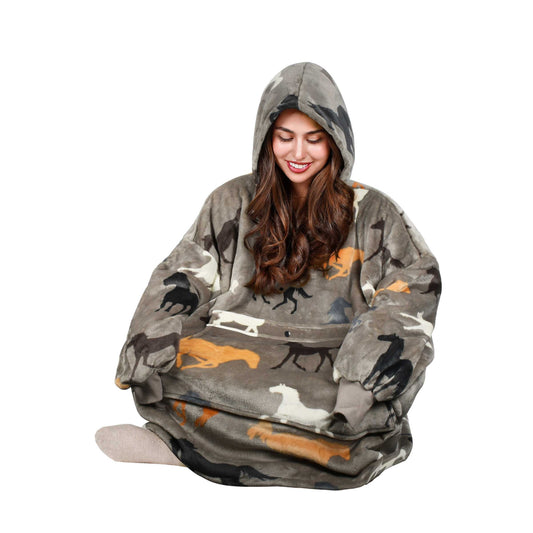 Outdoor Patterns Oversized Hoodie Blanket front view