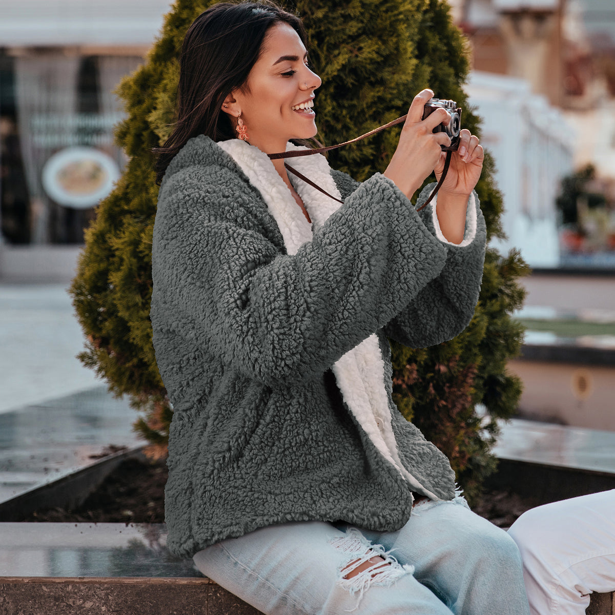 Reversible Sherpa Hooded Jacket