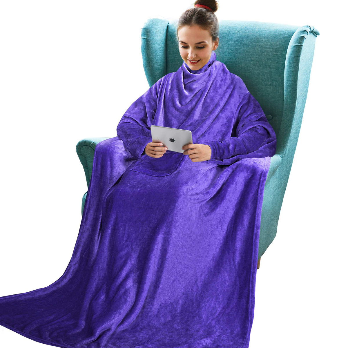 Light Color Fleece Wearable Blanket