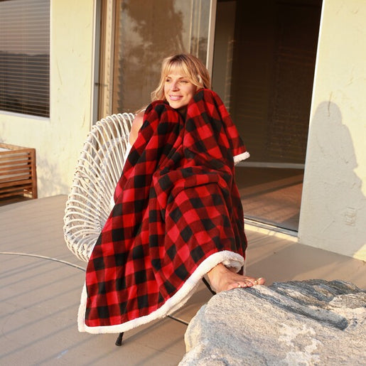 Buffalo Plaid Sherpa Throw Blanket product image 6