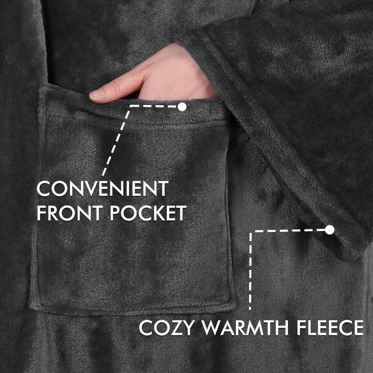 Dark Color Fleece Wearable Blanket Thin style