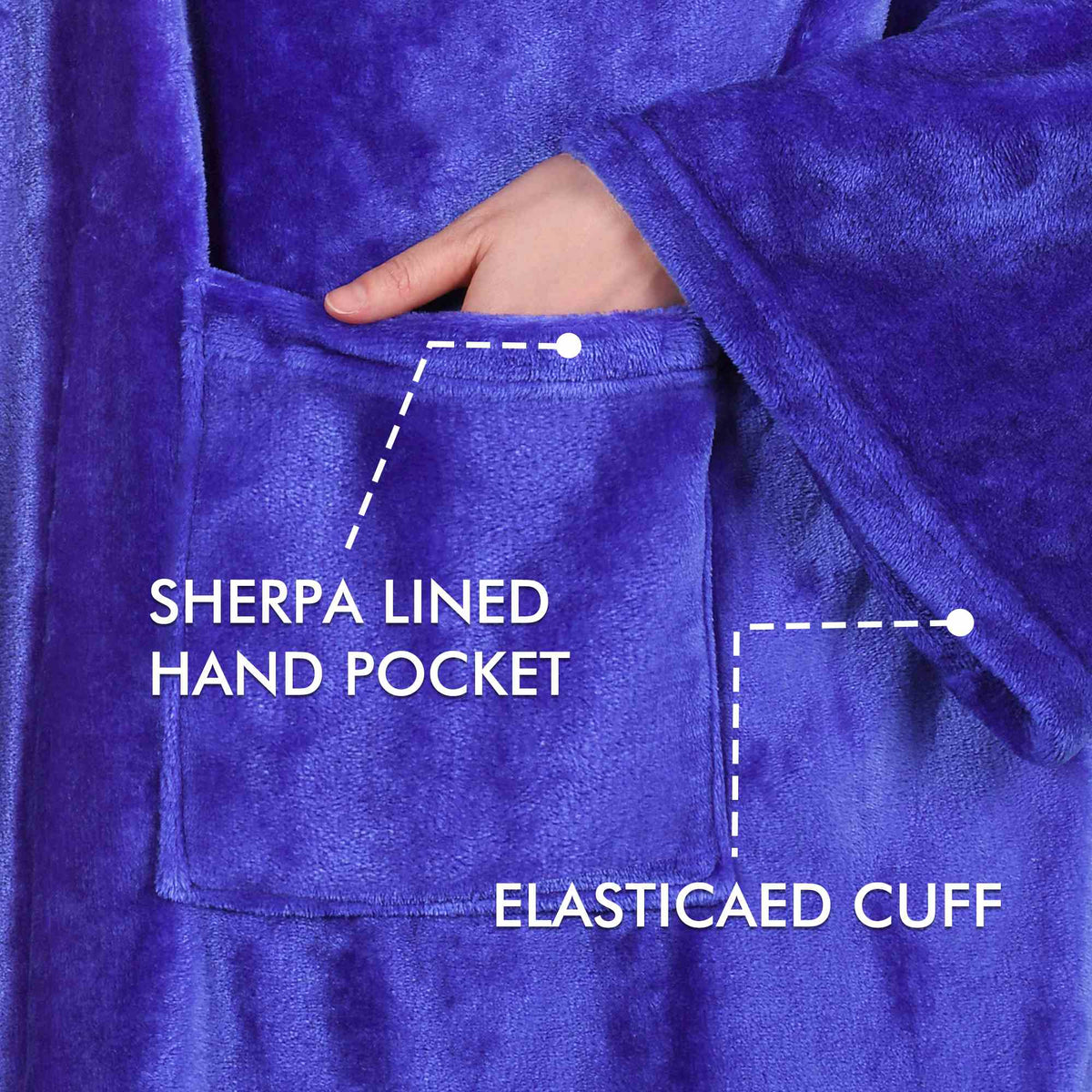 Dark Color Fleece Wearable Blanket Thin style