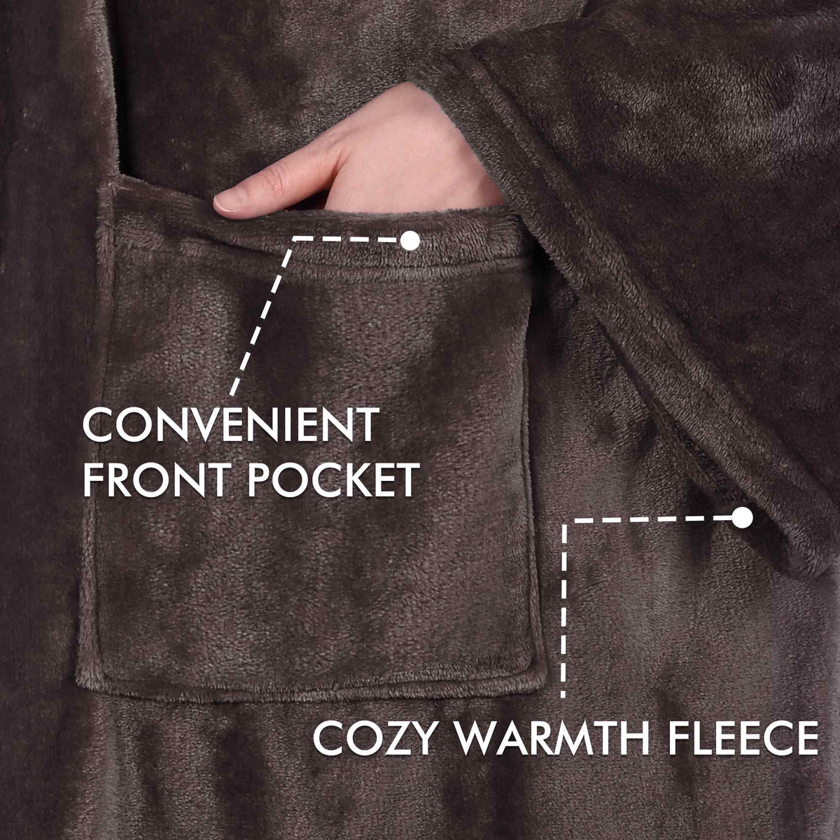 Dark Color Fleece Wearable Blanket Thin style
