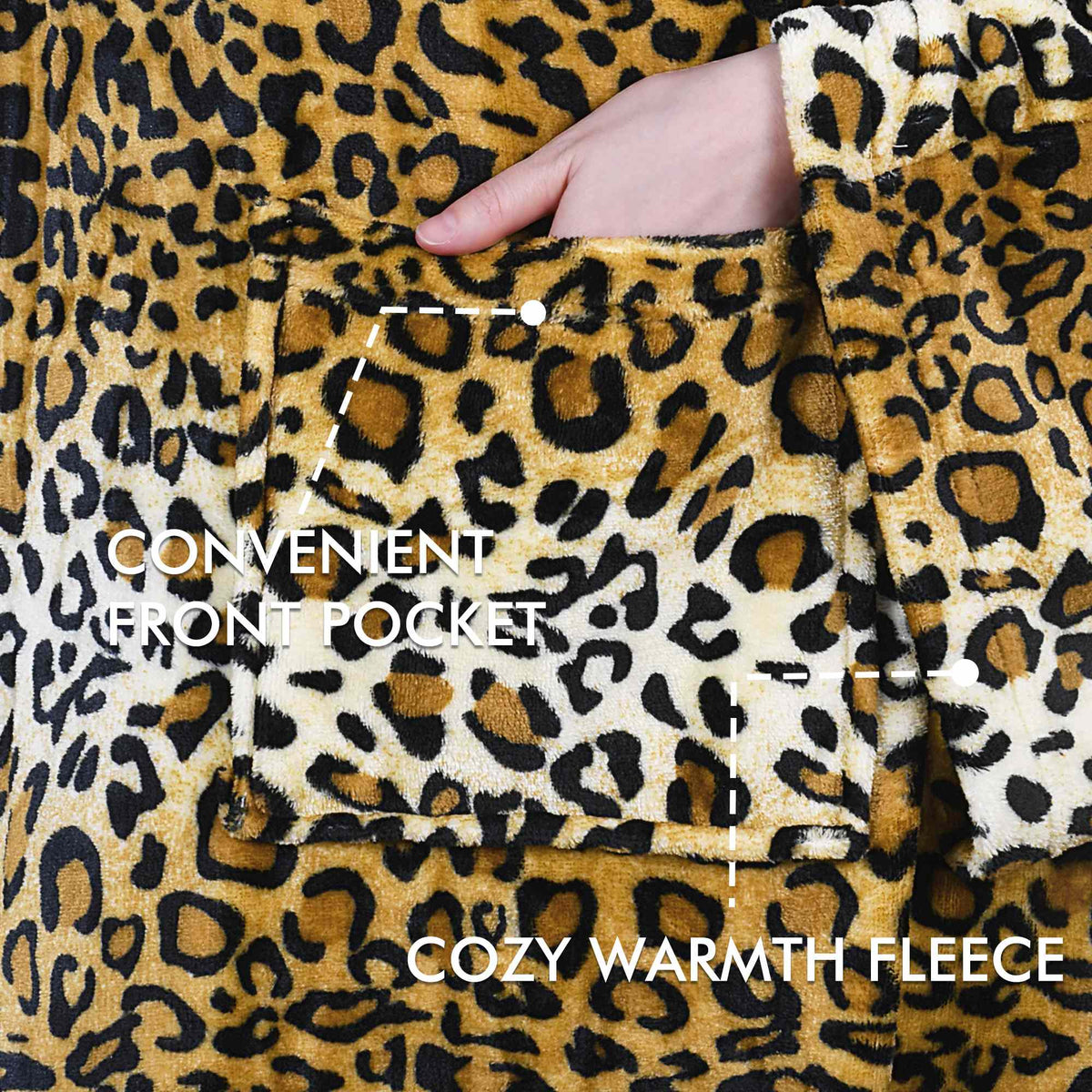 Fleece Wearable Blanket with Animal Patterns