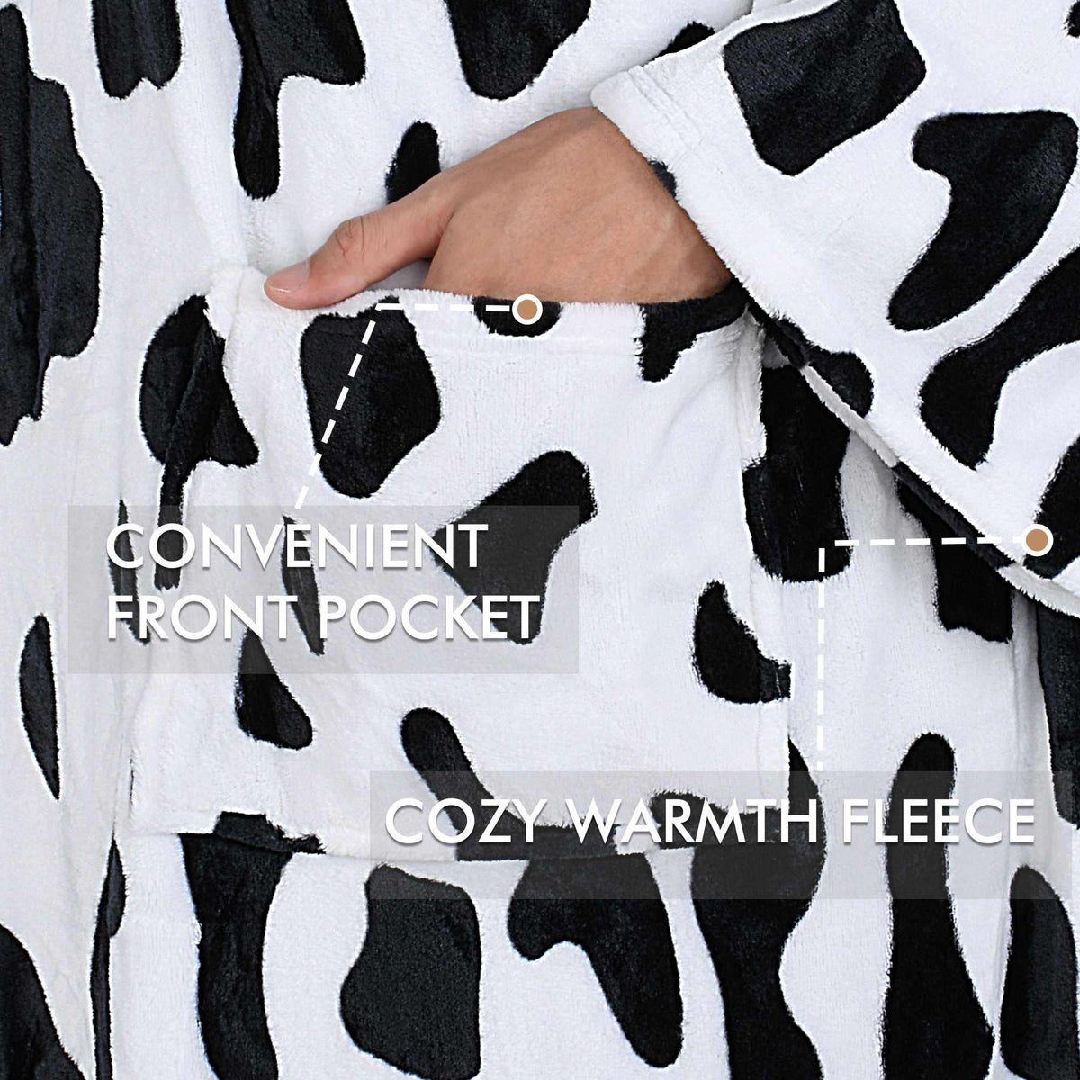 Fleece Wearable Blanket with Animal Patterns