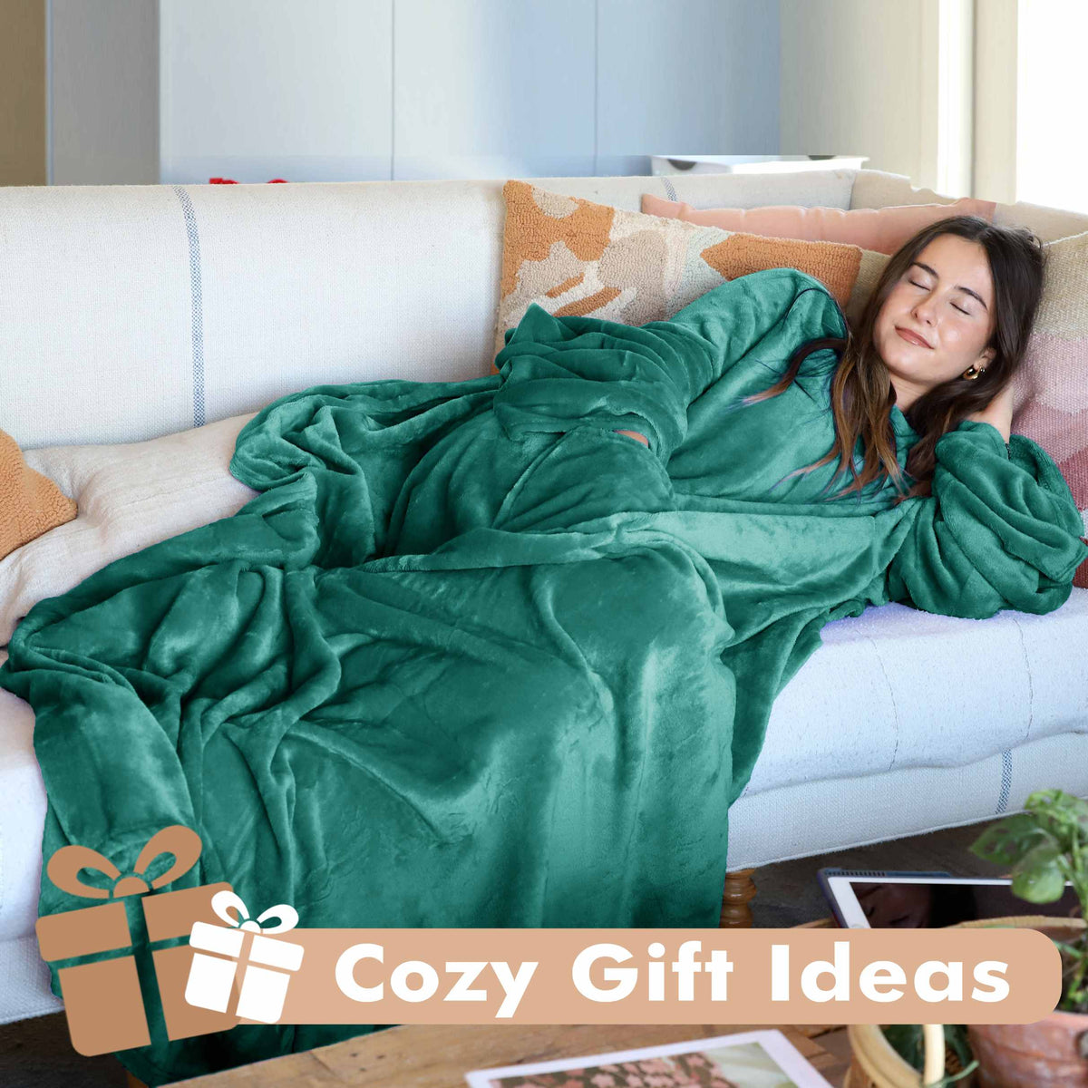 Light Color Fleece Wearable Blanket