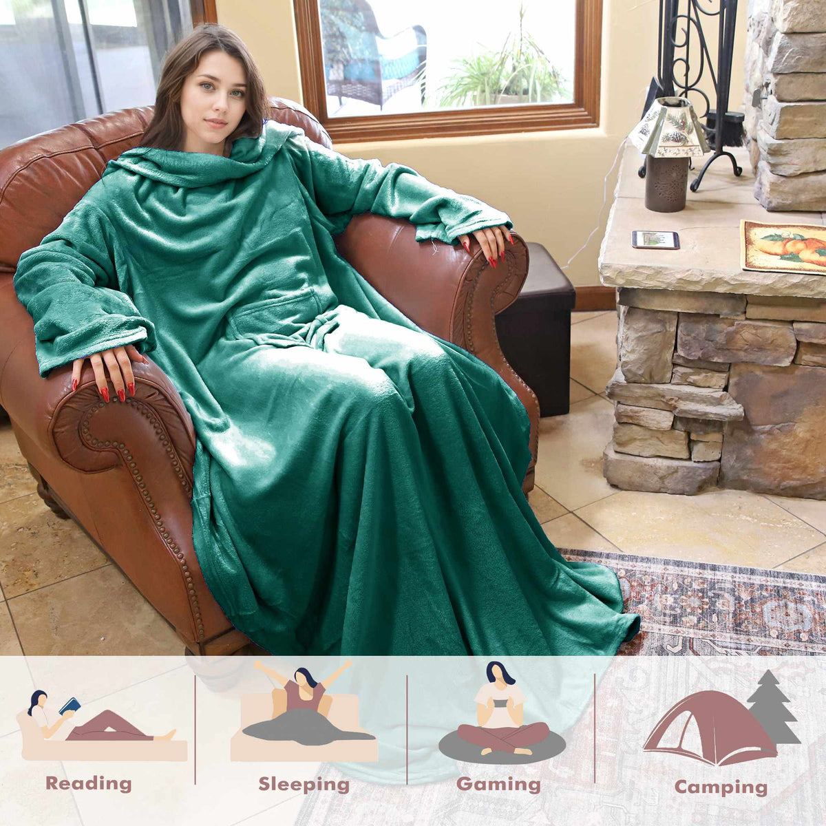 Light Color Fleece Wearable Blanket