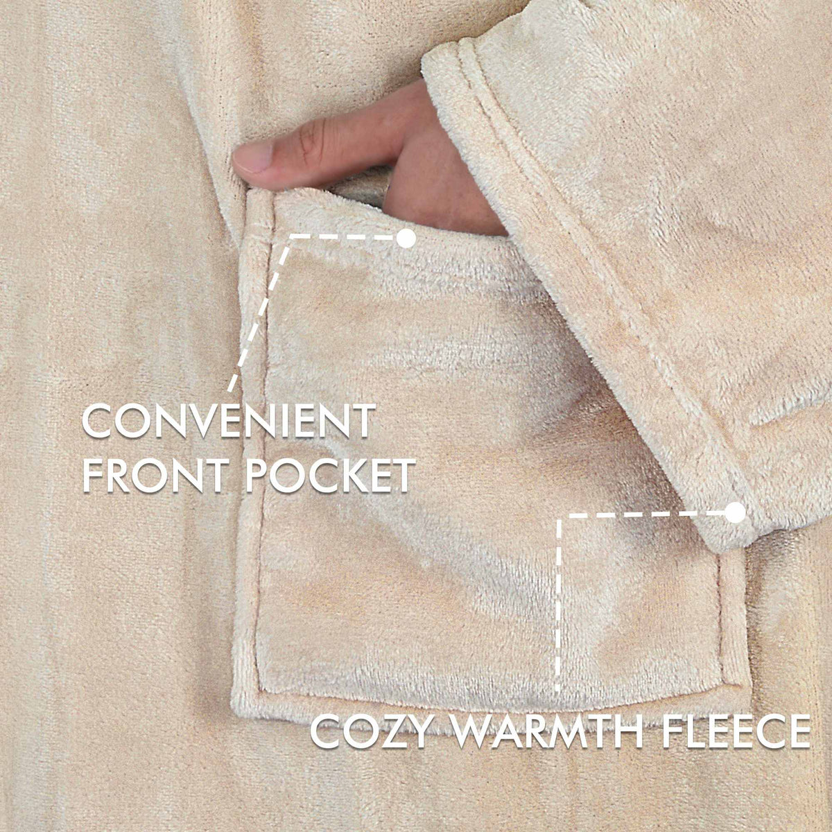Light Color Fleece Wearable Blanket