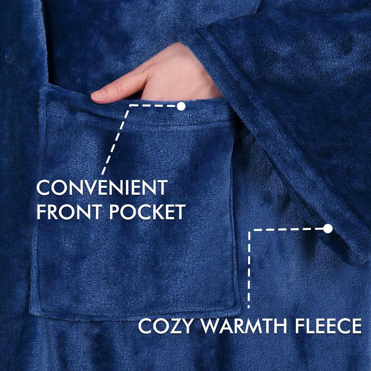 Dark Color Fleece Wearable Blanket Thin style