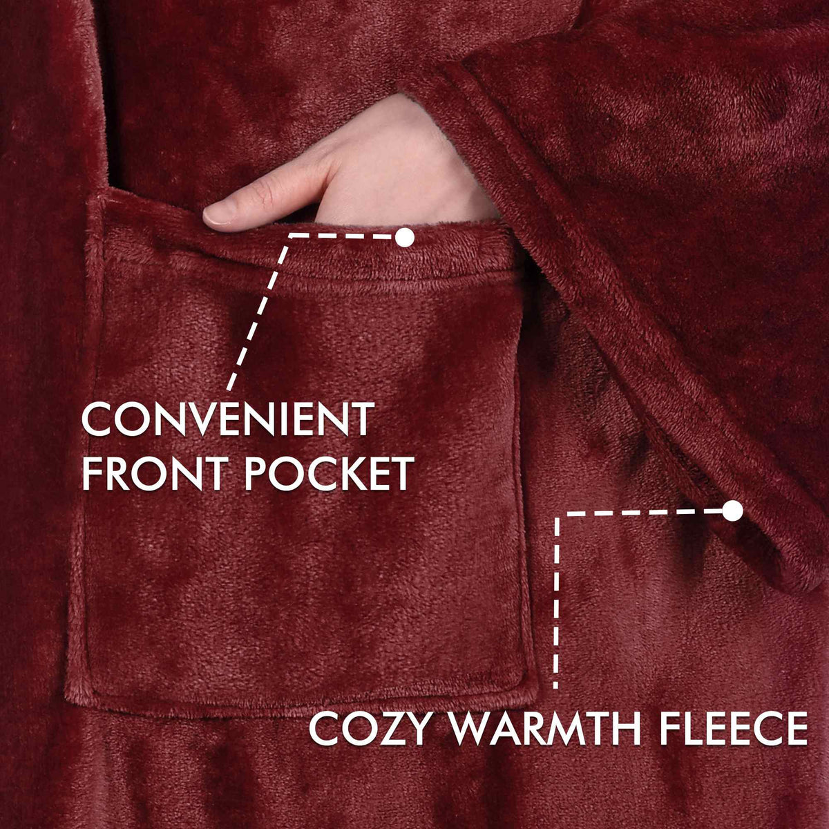 Dark Color Fleece Wearable Blanket Thin style