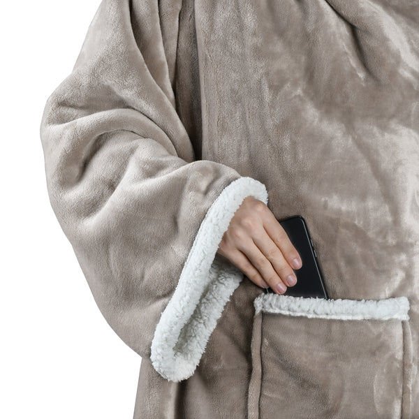 Sherpa Wearable Blanket Light Color Thick style