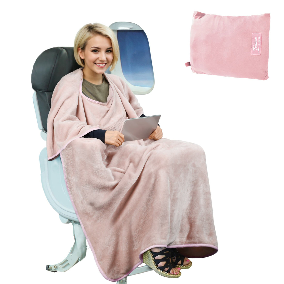 Fleece Travel Blanket Packable school style