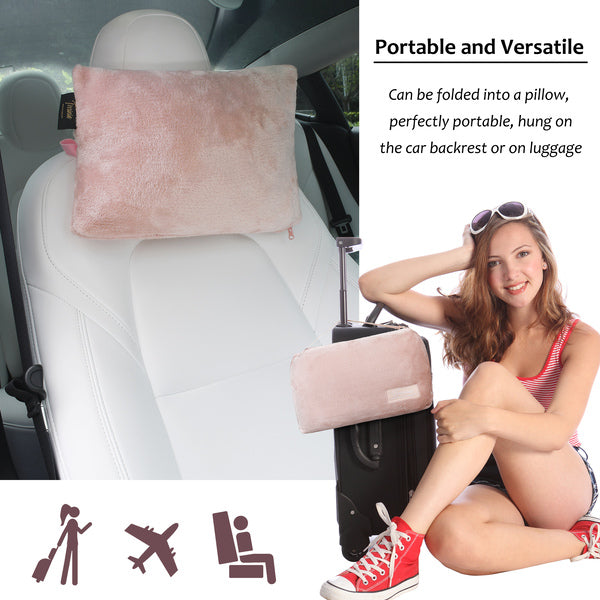 Fleece Travel Blanket with Foot Pockets