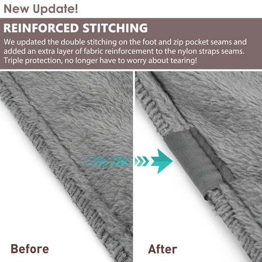 Fleece Travel Blanket with Foot Pockets