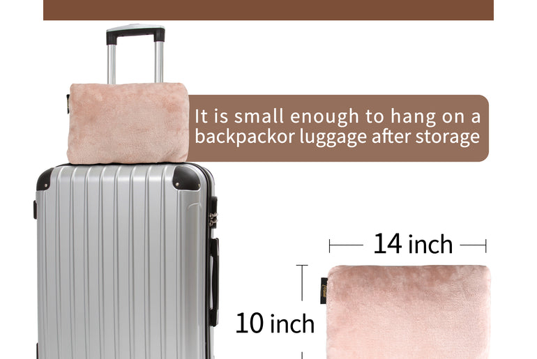 Fleece Travel Blanket with Foot Pockets