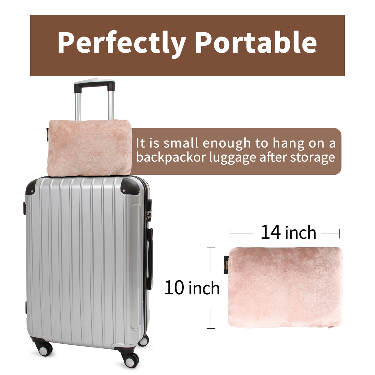Fleece Travel Blanket with Foot Pockets