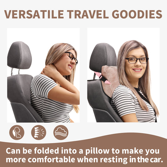 Fleece Travel Blanket with Foot Pockets