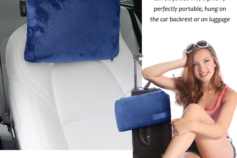 Fleece Travel Blanket with Foot Pockets