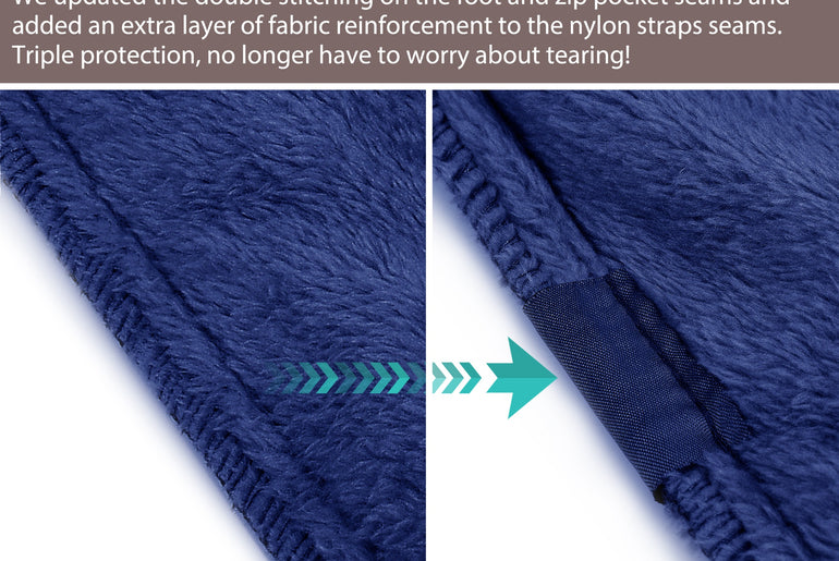 Fleece Travel Blanket with Foot Pockets