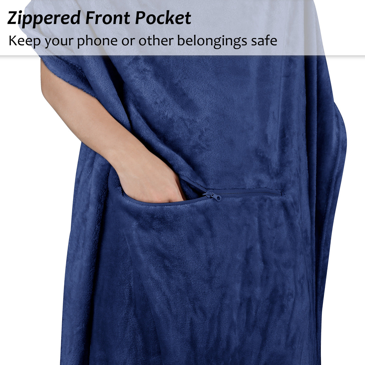 Fleece Travel Blanket with Foot Pockets