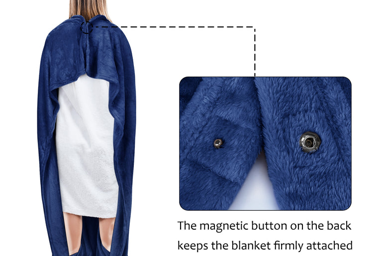 Fleece Travel Blanket with Foot Pockets