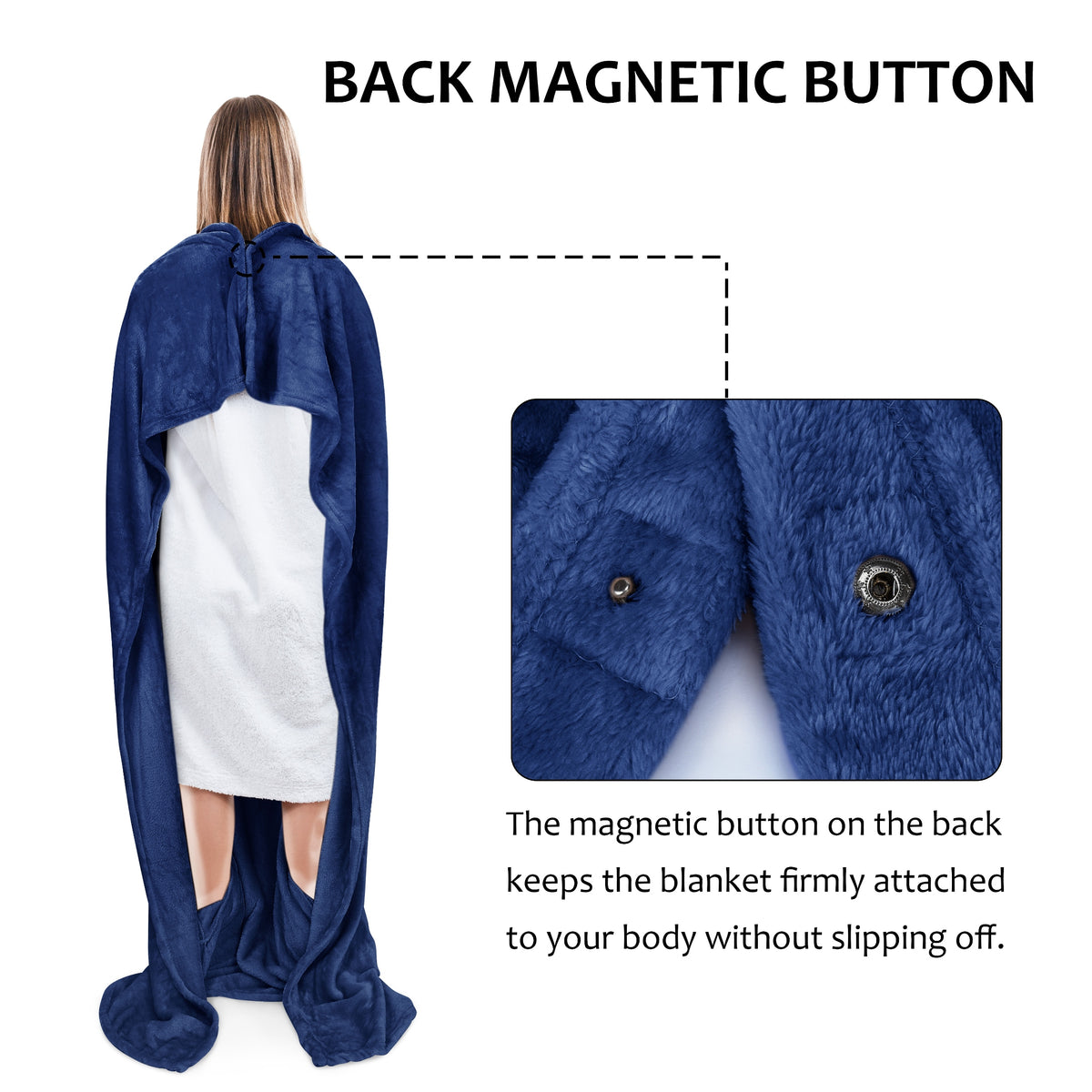 Fleece Travel Blanket with Foot Pockets