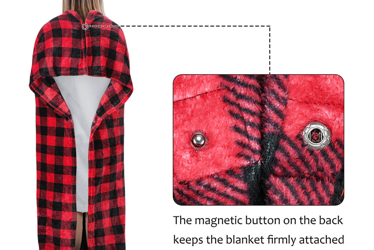 Fleece Wearable Travel Blanket with Foot Pockets