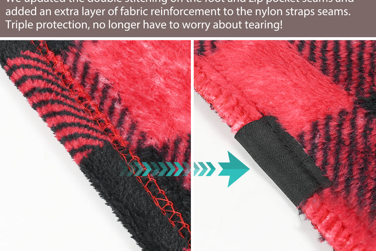 Fleece Wearable Travel Blanket with Foot Pockets