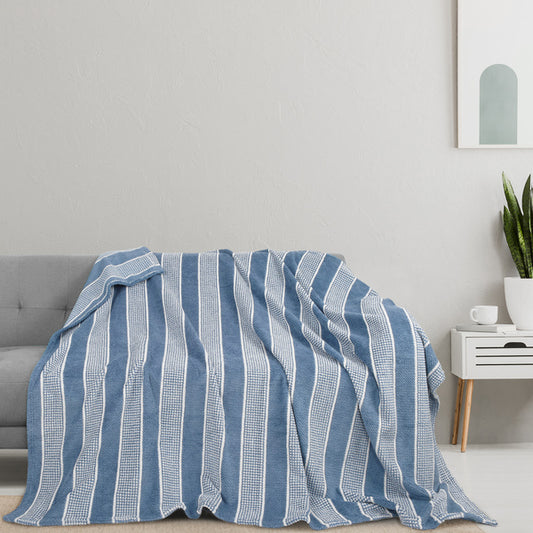 Striped Acrylic TV Throw Blanket for Gift